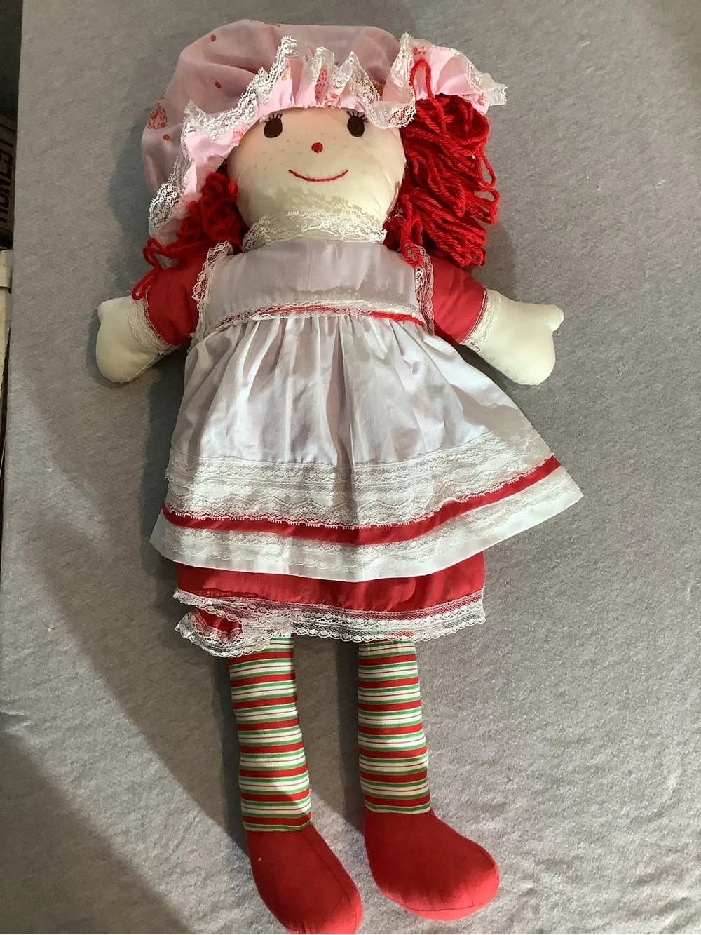 Vintage Strawberry Shortcake Handmade Cloth Fabric Stuffed Retro Toy Doll